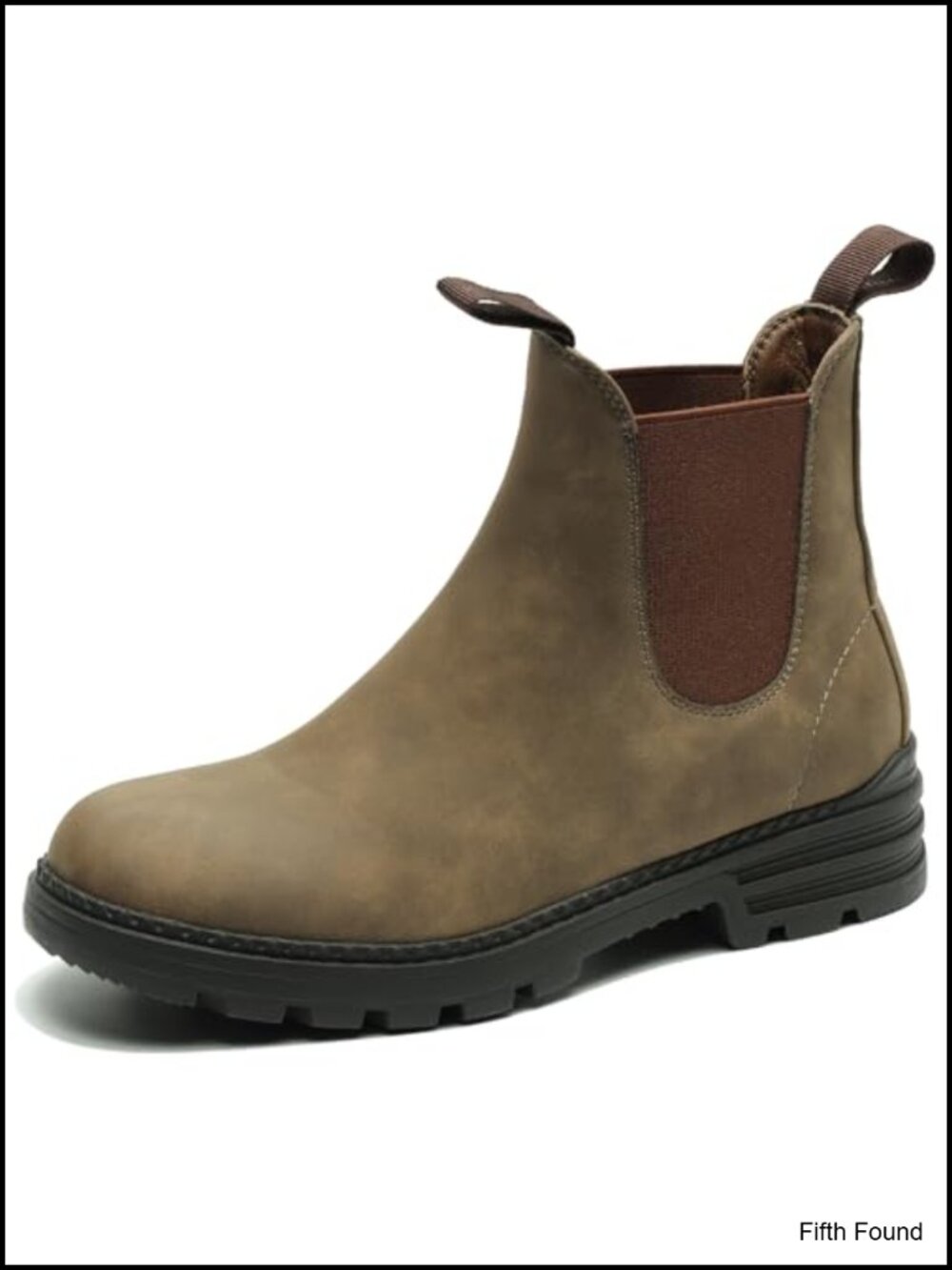 Faux Leather Chelsea Hiking Ankle Boots Slip-On Waterproof Women's